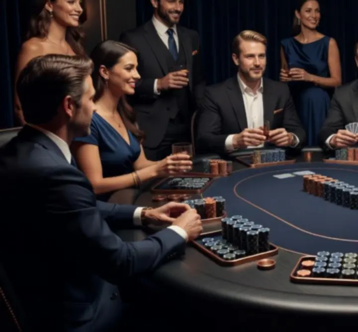 Elegánsan berendezett poker asztal eseményen